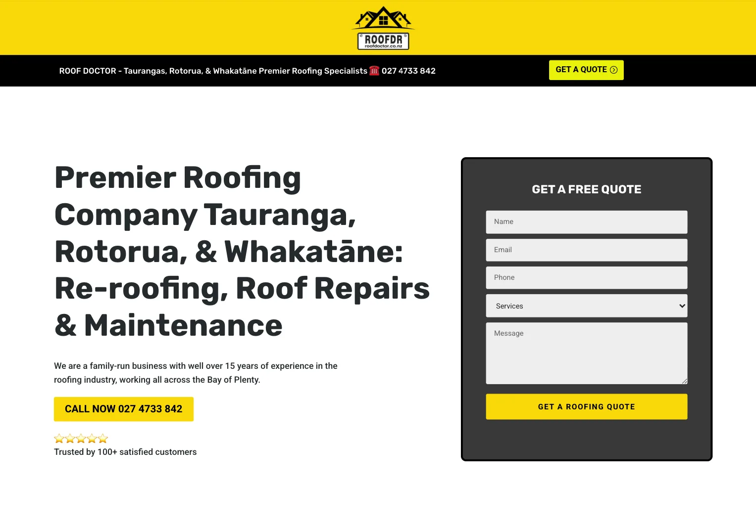 Roof Doctor website screenshot